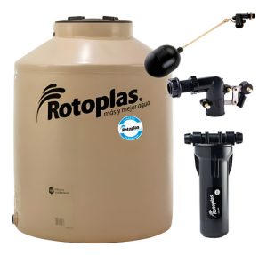 Tanque De Agua 1100 Lts. Multicapa Rotoplas+ Filtro+flot Cuo Beige