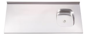 Mesada D/acero Inox. De 1,40 X 62 C/pileta Derecha Y 1 Aguj. Plateado