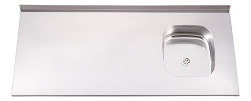 Mesada D/acero Inox. De 1,40 X 62 C/pileta Derecha Y 1 Aguj. Plateado