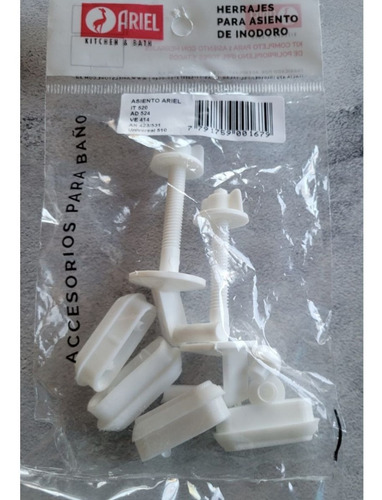 Kit Repuesto Herrajes Asiento Tope Ariel Original Varios Mod Blanco - Imagen 3