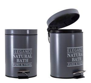 Cesto Baño Acero Elegance Gris 4 Lts 26 X 16,5 Cm