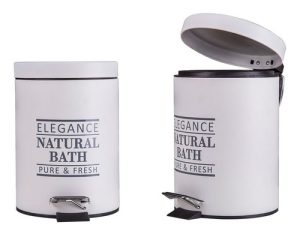 Cesto Baño Elegance Blanco 4 Lts 26 X 16,5 Cm Blanco