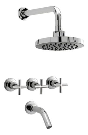 Grifería P/ducha C/transferencia Valencia 80-138 - Peirano Plateado Cromado