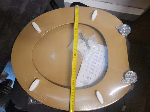 Asiento Tabla Inodoro Para Florencia Dorado Derpla Cromo Mar - Imagen 4