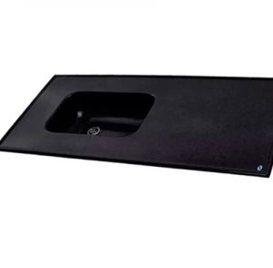 Mesada Bacha Lavadero Quincho Cocina 1.20 Mts Negra