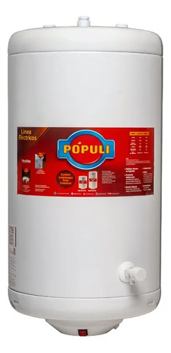 Termotanque Ecotermo Pópuli 70 CS 70 Litros Blanco
