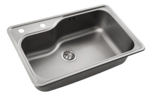 Bacha Cocina 800e Acero Inoxidable Sobre Mesada De 76x46x22 Plateado