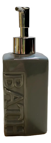 Dispenser Para Jabón Liquido De Porcelana Bath Color Gris Gris Oscuro