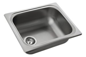Bacha De Cocina Simple De Acero Inoxidable 44x34x20 - 443e Plateado