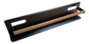 Estante Simple Con Toallero De 40cm Color Negro Negro