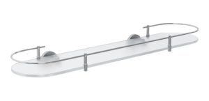 Repisa Estante Vidrio Cristal Accesorio Baño Genebre Cartago Cromado Y Transparente