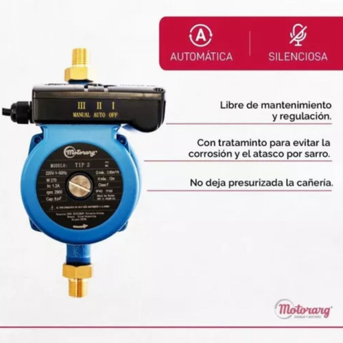 Bomba Presurizadora Motorarg Tip 2 Para Mas Presión De Agua - Imagen 5