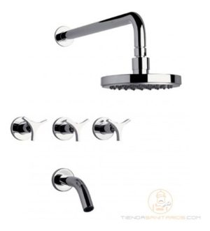 Grifería Fv Triades Ducha Bañera Baño Cromo 103/c3 Lujo Ceramica Fijo