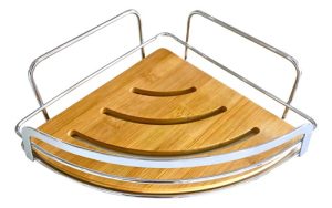 Estante Esquinero Organizador D/ducha Simple Bamboo Cromado Plateado