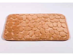 Alfombra Baño Microfibra Piedras Beige 40x60 Cm Marrón Piedras Beige