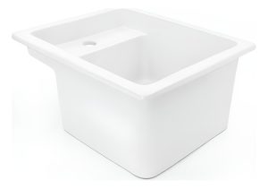 Pileta Dual De 48 X 38 Cm + Soporte Metálico Color Blanco Blanco Lisa