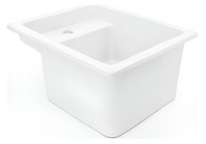 Pileta Dual 48 x 38 cm con Soporte Metálico Blanco