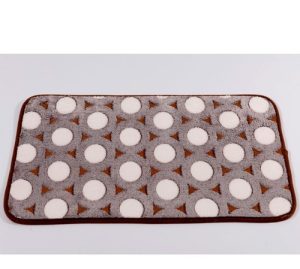 Alfombra Baño Microfibra 40x60 Cm Marron Con Circulos Blanc Marrón Círculos