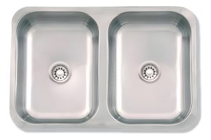 Pileta Cocina Doble Acero Inoxidable 104e 57x37x15 Económica Plateado