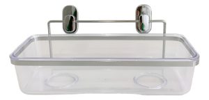 Organizador De Ducha Simple Acrílico Y Metal Color Plateado Plateado