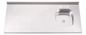 Mesadas Cocina Acero Ariel 140x62 Bacha Derecha Con Zocalo