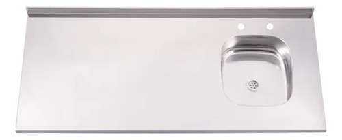 Mesadas Cocina Acero Ariel 140x62 Bacha Derecha Con Zocalo