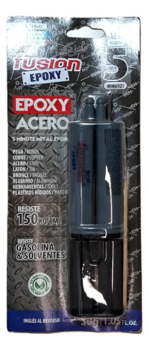 Pegamento Epoxy Fusión en Jeringa para Acero Negro x 30 g