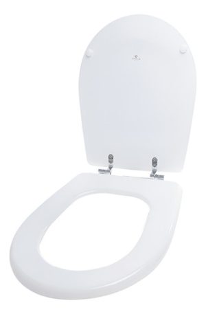 Asiento Para Inodoro Jade Pringles Herraje Cromo Blanco