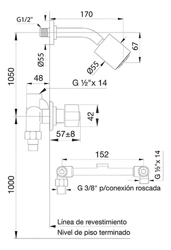 Griferia Ducha Sin Transferencia Fv Arizona 109/b1 - Imagen 2