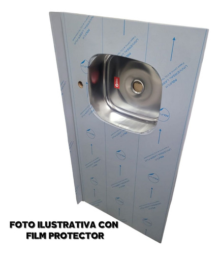 Mesadas Cocina Acero Ariel 120x62 Bacha Izq Con Zocalo - Imagen 4