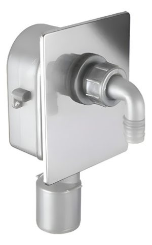 Sifón P/lavarropas D/embutir C/tapa D/acero Inox. - Awaduct Plateado