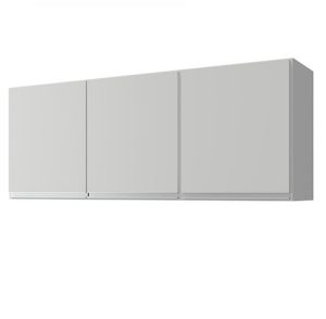 Alacena Cocina 1.20 Mts 3 Puertas Blanco Perfil Aluminio Blanco