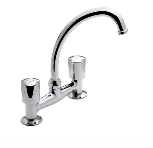 Griferia Cocina Mesada Fv Pampa Cromo Dos Llaves 413/b6 Plateado