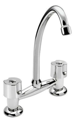 Grifo De Cocina Bimando - Malba 51-058 - Peirano Plateado Brillante