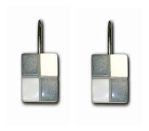 Ganchos Cortina Venecitas Gris Y Blanco Resina Y Metal X12 U Gris