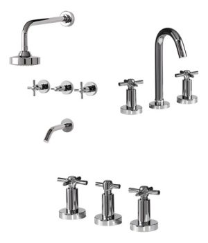 Combo Grifería Para Ducha, Bidet Y Lavatorio Arion - Majos Plateado