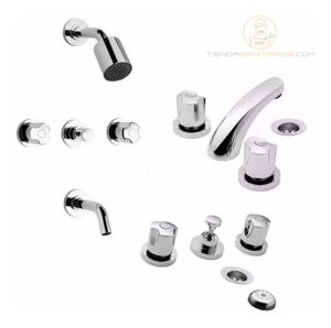 Combo De Grifería Baño Fv Pampa Completo 0900.03/b6 Cromo