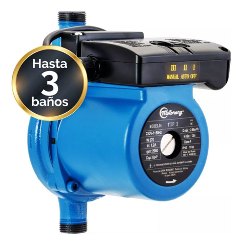 Bomba Presurizadora Motorarg Tip 2 Para Mas Presión De Agua