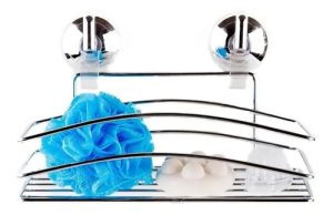 Organizador Rack Cromo Simple Con  Sopapa  Baño Oferta!!! Cromo