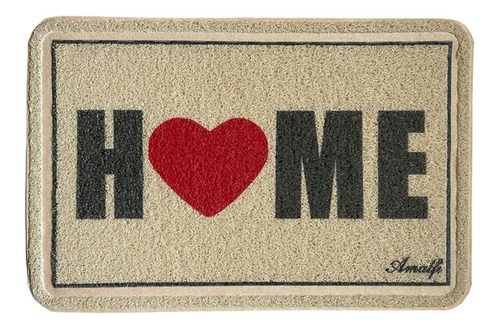 Alfombra Felpudo Entrada Casa 40x60 Cm Home Corazon Natural 60 Cm 40 Cm Negro