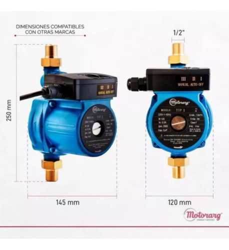 Bomba Presurizadora Motorarg Tip 2 Para Mas Presión De Agua - Imagen 6