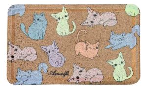 Alfombra Felpudo Entrada Casa 40x60 Cm Gatos 60 Cm 40 Cm Marrón