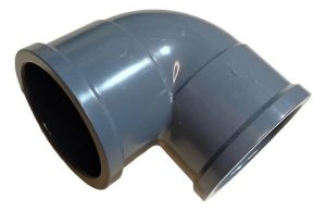 Codo A 90 De Pvc Soldable De 75mm Color Gris