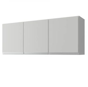 Alacena Cocina 1.40 Mts 3 Puertas Blanco Perfil Aluminio Blanco