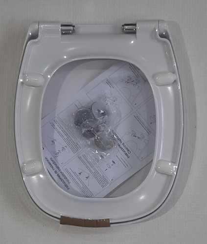 Asiento Tapa Inodoro Adaptable Monaco Ariel Urea Caída Lenta Blanco - Imagen 7