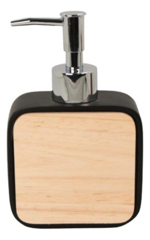 Dispenser Jabonera Nordica Y Madera Color Negro Negro