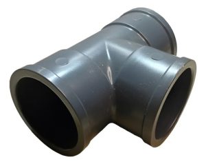 Tee A 90 De Pvc Soldable De 75mm Color Gris
