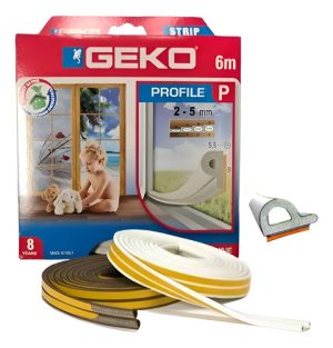 Burlete Para Puertas Y Ventanas Tipo P Blanco - Geko Blanco Tipo P