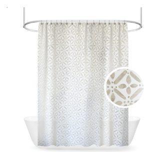 Cortina D/baño De Jacquard Lino Estampada Jack Beige 180x180 Beige Jack