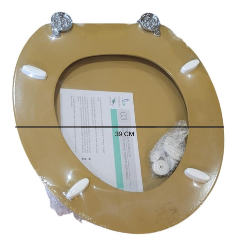 Asiento Tabla Inodoro Para Florencia Dorado Derpla Cromo Mar - Imagen 3